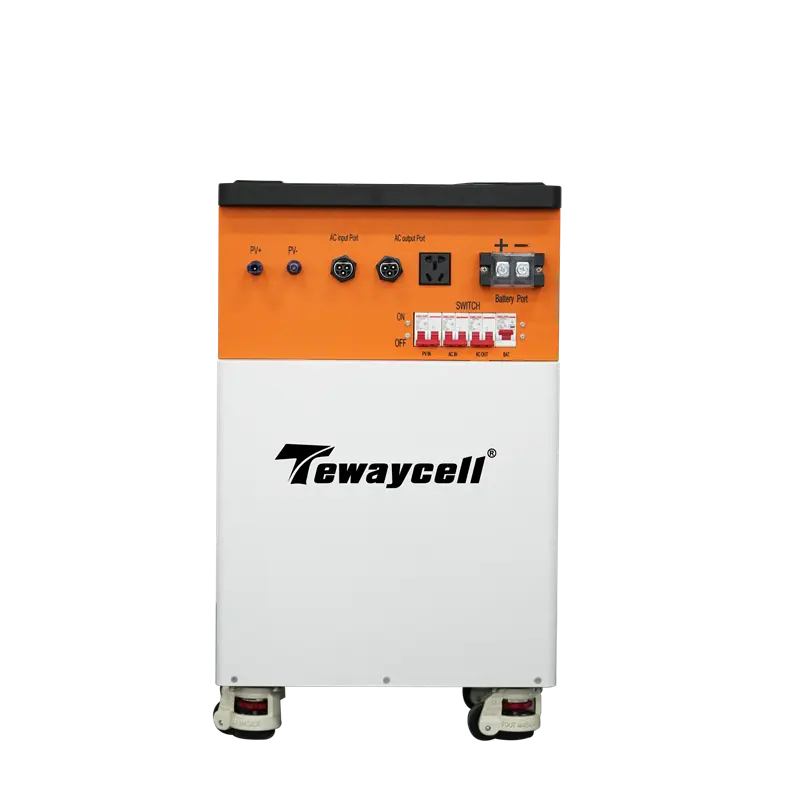 Tewaycell inverter portabel tenaga surya, stasiun tenaga surya 51.2V 110v 220v berkemah semua dalam satu ESS Kemah 5kW