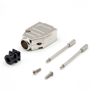 LECHUAN 9-Pin Metal kaput kiti 9 pozisyon D-SUB kapak çinko kaplama düz 9Pin konnektörleri ile yüksek yoğunluklu iki parçalı Backshell - Product Image 1