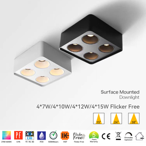 ไฟเพดาน LED หัวแรง7W 10W 12W 1/2/4พร้อมคุณสมบัติป้องกันแสงสะท้อนชิปดาวน์ไลท์แบบติดตั้งบนพื้นผิวที่อยู่อาศัย - Product Image 2