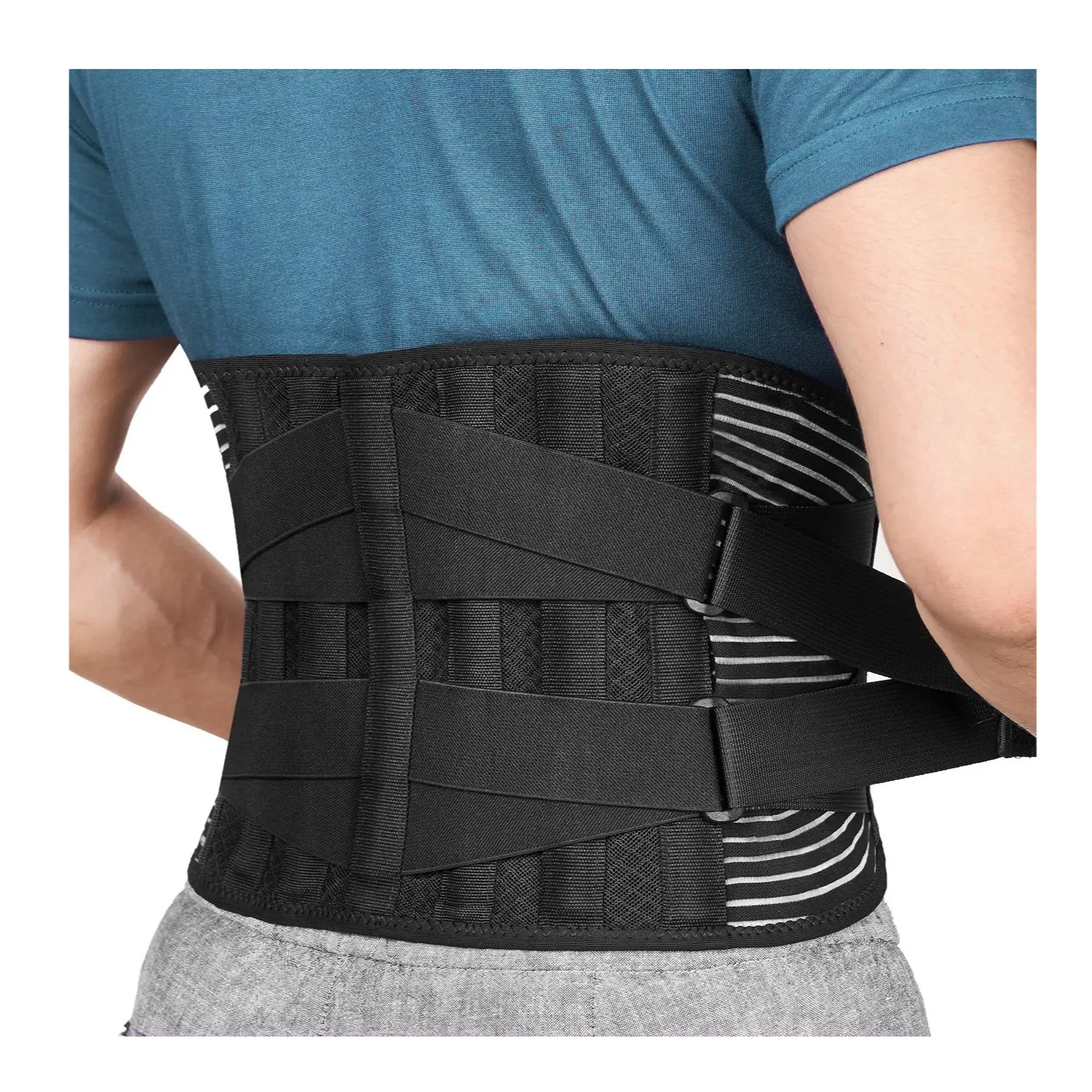 Ustomized-Cinturón de soporte lumbar, transpirable, ajustable