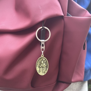 Aziz Christopher anahtar tutucu St. Anthony gümüş Metal anahtarlık koruma gezgin hediye katolik anahtarlık dini - Product Image 5