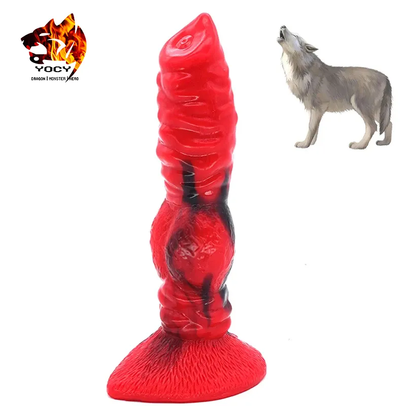 Vendeur chaud Silicone loup Animal gode doux réaliste chien faux pénis jouet sexuel pour les femmes lesbiennes