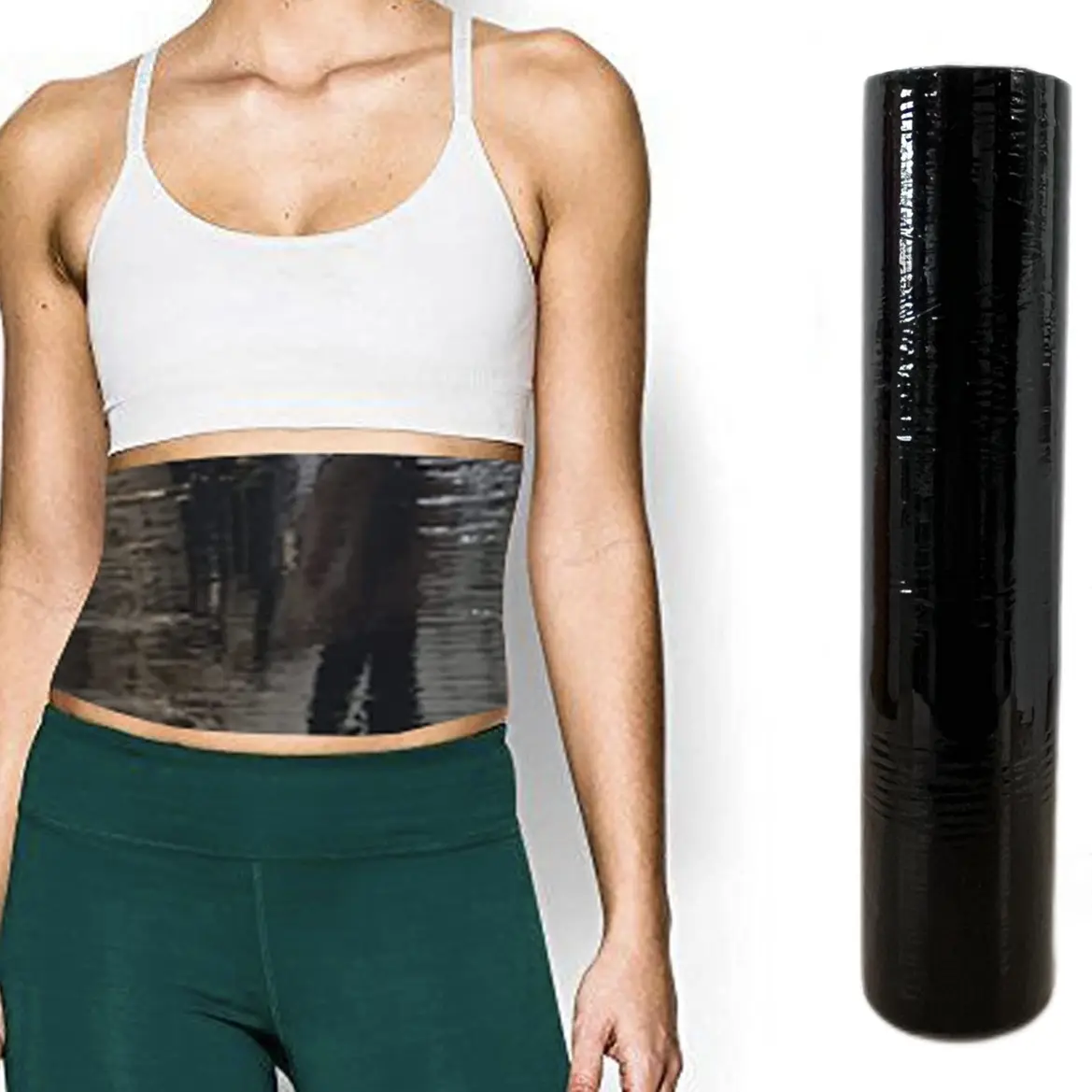 200FT 8 Zoll Magic Black Osmotic Plastic Body Abnehmen Wickel folie Konturierung Osmotic Plastic Workout & Sweat Enhancer Magen Wrap