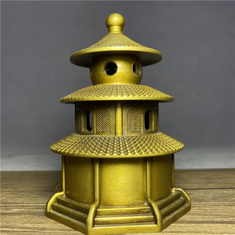 Luminária de bronze para decoração de fogão de incenso templo do céu, sândalo antigo, criativa, para casa, placa de pagode requintada, incenso