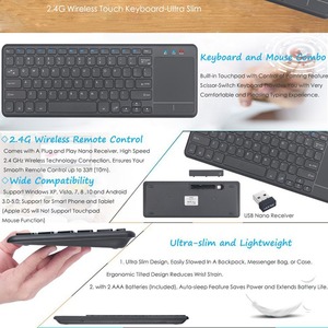 Ultra-Slanke Qwerty 2.4G Draadloos Toetsenbord Met Touchpad Muis Voor Desktop - Product Image 5