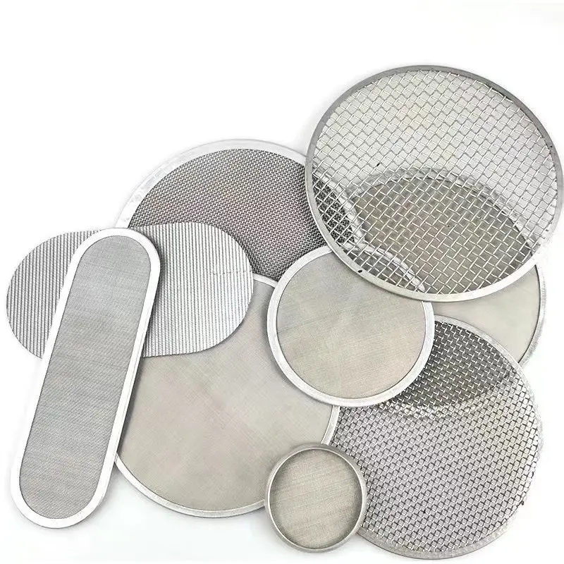 Stainless Steel Plain Weave Wire Mesh Filter Disc Metal Flat Mesh Filter Screen with Frame Covered