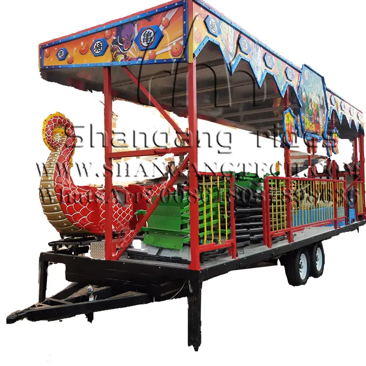 Taman Hiburan halaman belakang kecil hewan Mini Wacky Roller Coaster cacing di trailer untuk tempat bermain karnaval