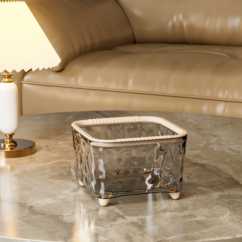 Anneau de petite presse à ondulation d'eau de luxe gris clair