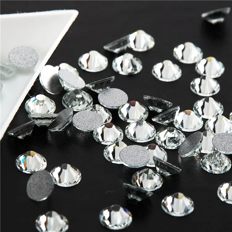 2023Nuevo producto al por mayor de diamantes de imitación de vidrio plano piedras no hotfix para ropa