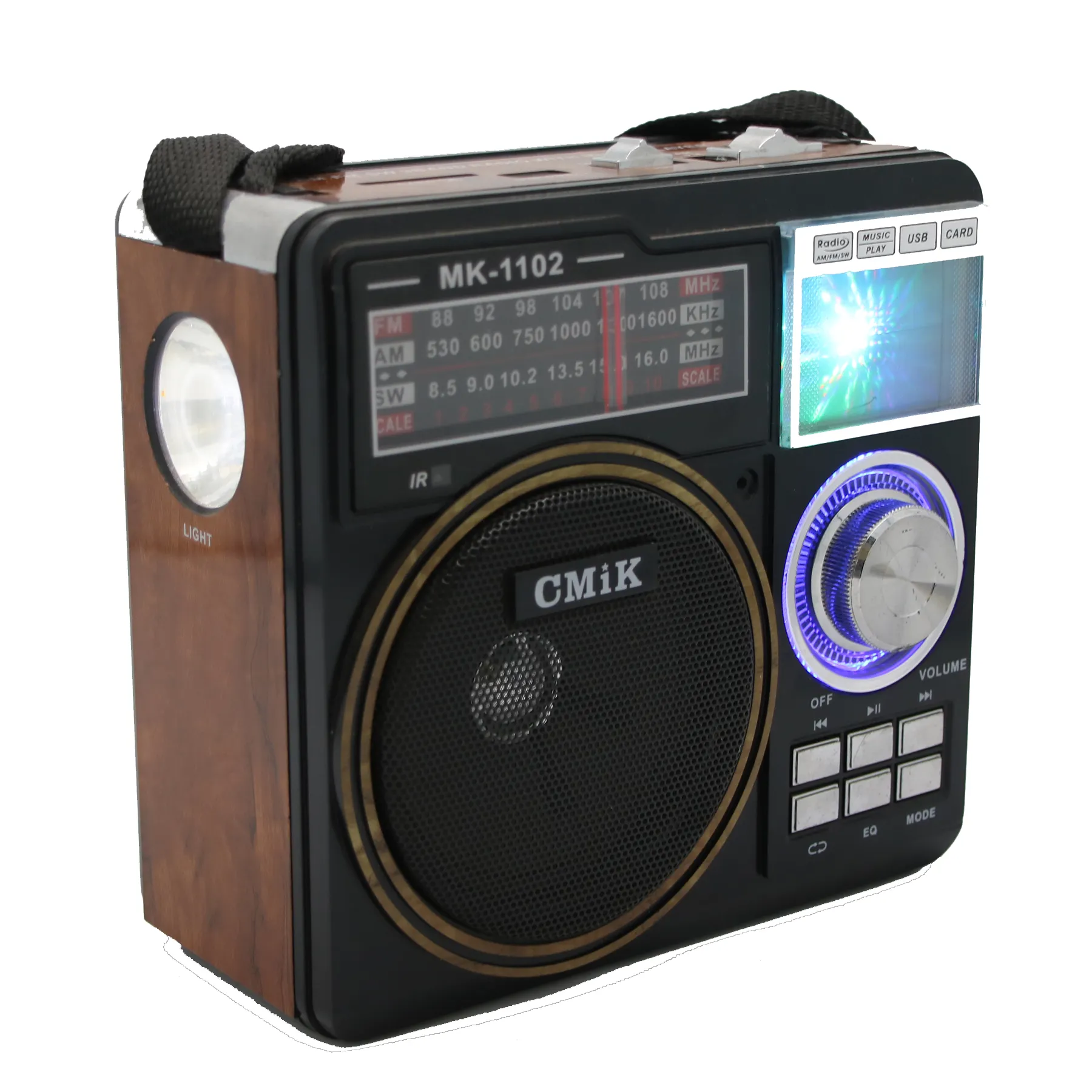 Cmik mk-1102 oem sıcak satış radyo fm eski model tv transistör şarj edilebilir pil AM/FM/SW 3 bantları mp3 taşınabilir radyo