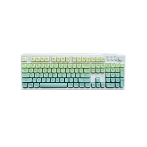 Teclado de membrana con cable de 108 teclas OEM ODM Office iluminación RGB personalizada con perilla de control de volumen - Product Image 1
