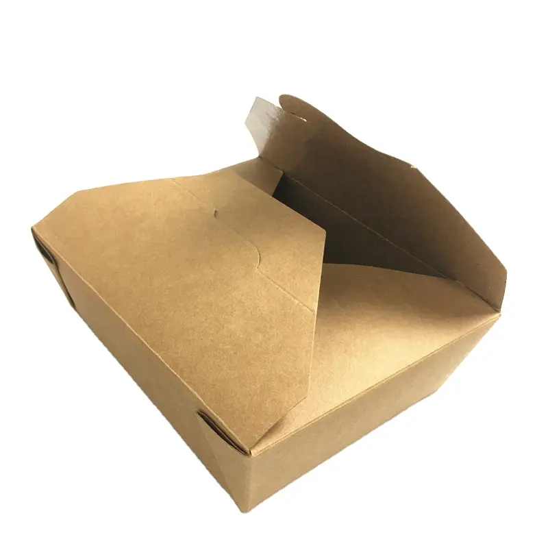 Eco-friendly food grade paper kraft box 700ml boxes for salad packaging paper bowl with lid