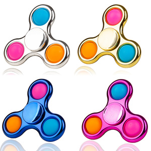 カラフルな電気メッキフィンガースピナー玩具ユニセックスバブルフィジェット5〜7年プラスチック素材 - Product Image 1