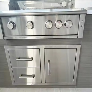 Tủ bếp ngoài trời bằng thép không gỉ có ngăn kéo đôi & phụ kiện thùng rác - Product Image 2