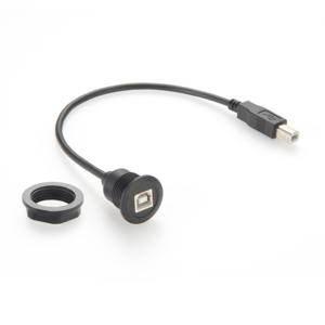 データ転送円形パネルマウントアダプターUSB2.0タイプBメスジャックからUSB-Bオスプラグ延長ケーブル (フェースプレート、ウォールプレート用) - Product Image 5