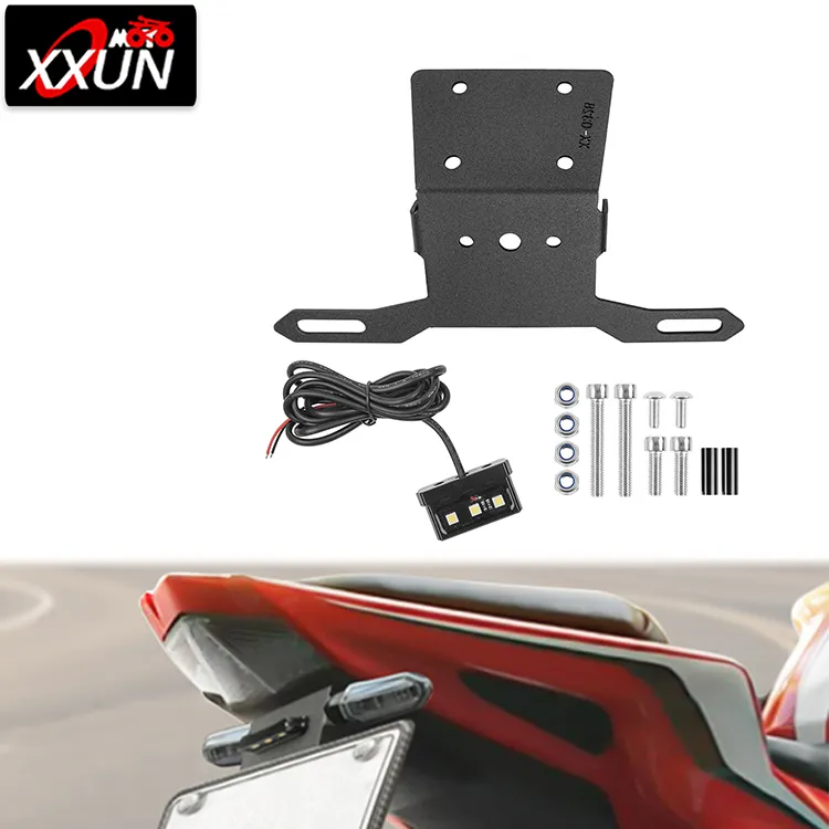 XXUN accesorios de la motocicleta placa de licencia corto titular cola soporte luz ordenado Fender eliminador para Honda CBR150R 2016-2020