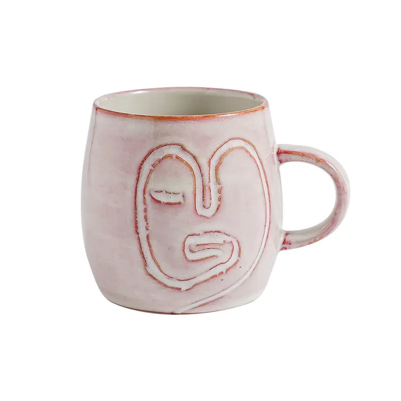 Taza de café de cerámica Simple pintada a mano nórdica Ins, taza de agua con personalidad creativa