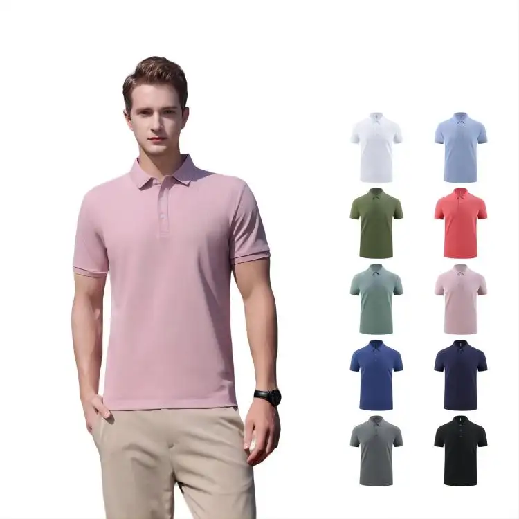 थोक कस्टम लोगो छोटी आस्तीन स्ट्रेच स्पैन्डेक्स गोल्फ वस्त्र प्रिंट सब्लिमेशन कैज़ुअल पुरुष शर्ट प्रदर्शन गोल्फ पोलो शर्ट्स