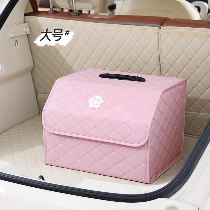Large folding storage box with pink camellia decorations