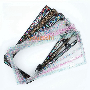 Tùy Chỉnh Bling Giấy Phép Tấm Khung Màu Đá Quý Bột Nhựa Acrylic Epoxy Long Lanh Xe Giấy Phép Trang Trí Khung Bìa Chủ - Product Image 1