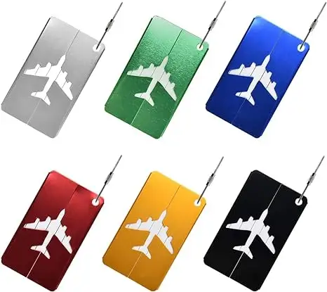 BSBH Personalizado Alumínio Tag Em Branco Personalizado Travel Id Bag Tags Etiqueta De Bagagem Metal Alumínio Bagagem Tag Avião Logotipo Personalizado