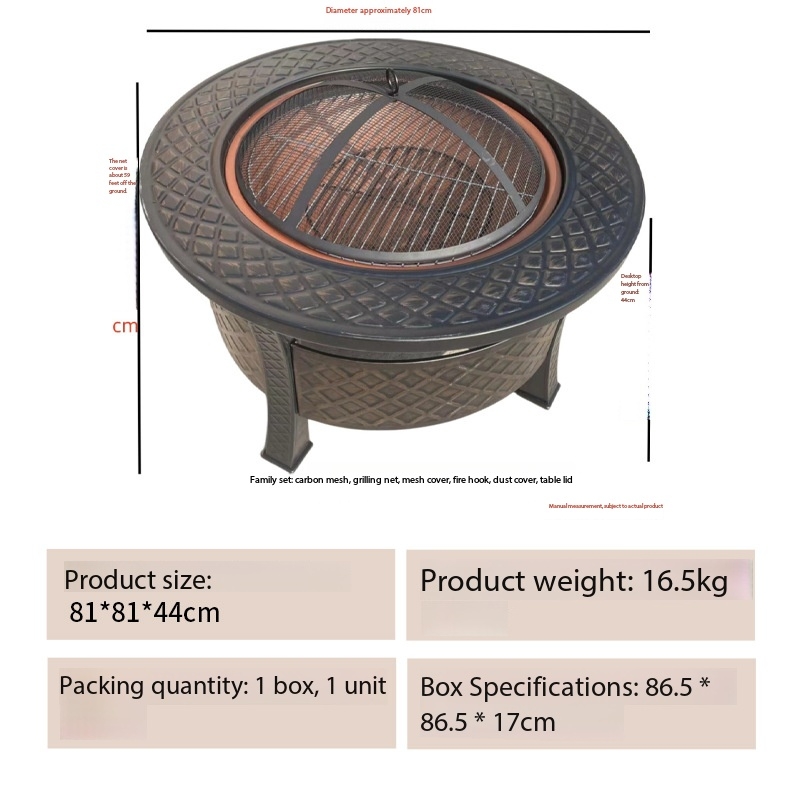 Black Family photo of multifunctional circular barbecue grill