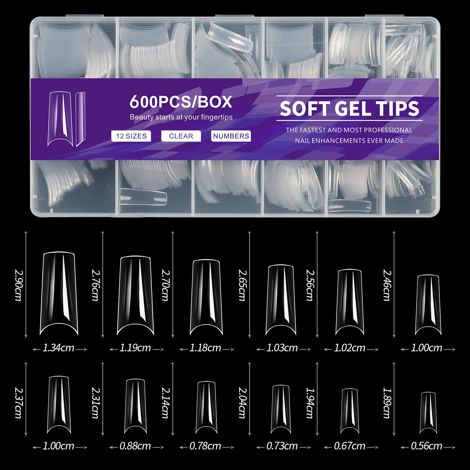 600pcs traceless nail tips 09 (PMMA)