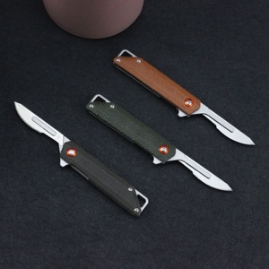 Fabriek Directe Verkoop <span class=keywords><strong>Scalpel</strong></span> Met Lager Linnen Handvat Koolstofstaal Vouwmes - Product Image 4