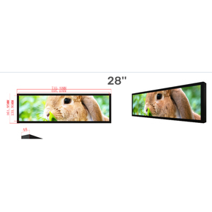 28'' Strip <strong>Display</strong> <strong>Screen</strong> Stretch Bar <strong>LCD</strong> <strong>Display</strong> for Advertising Equipment Shelf Header Edge Bar Double Side Stretch <strong>Display</strong> - Product Image 2