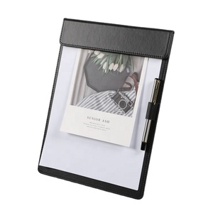 <strong>A4</strong> Pu Leather Office <strong>Conference</strong> Presentation <strong>Folder</strong> Clipboard Hardboard Profile Clip Clipboard File Binder With Pen Holder - Product Image 1
