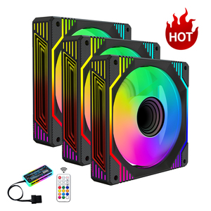 Lovingcool新しいデザインARGBPCケーシングファンゲーミングLEDライトコンピューターCPUクーラー120mmRGBPWM冷却ファン (コントローラーセット付き) - Product Image 1