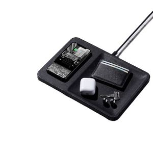 15Wレザーワイヤレス充電トレイPD機能付き5V/1A出力と5V/2A入力複数のデバイスと充電器 - Product Image 1