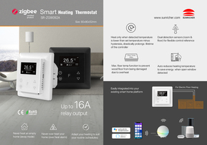 Zigbee отопление и напольный термостат, до 16 А релейный выход - Product Image 2