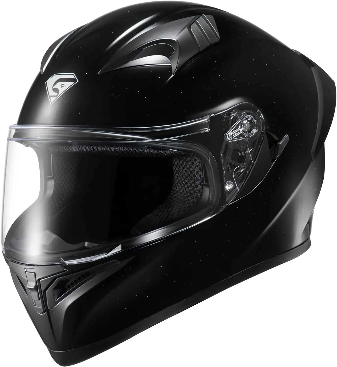 Полный лицевой мотоциклетный шлем с внутренним тонированным козырьком и точкой, одобренный для мопеда ATV Cruiser Scooter (Звездная ночь, маленький)