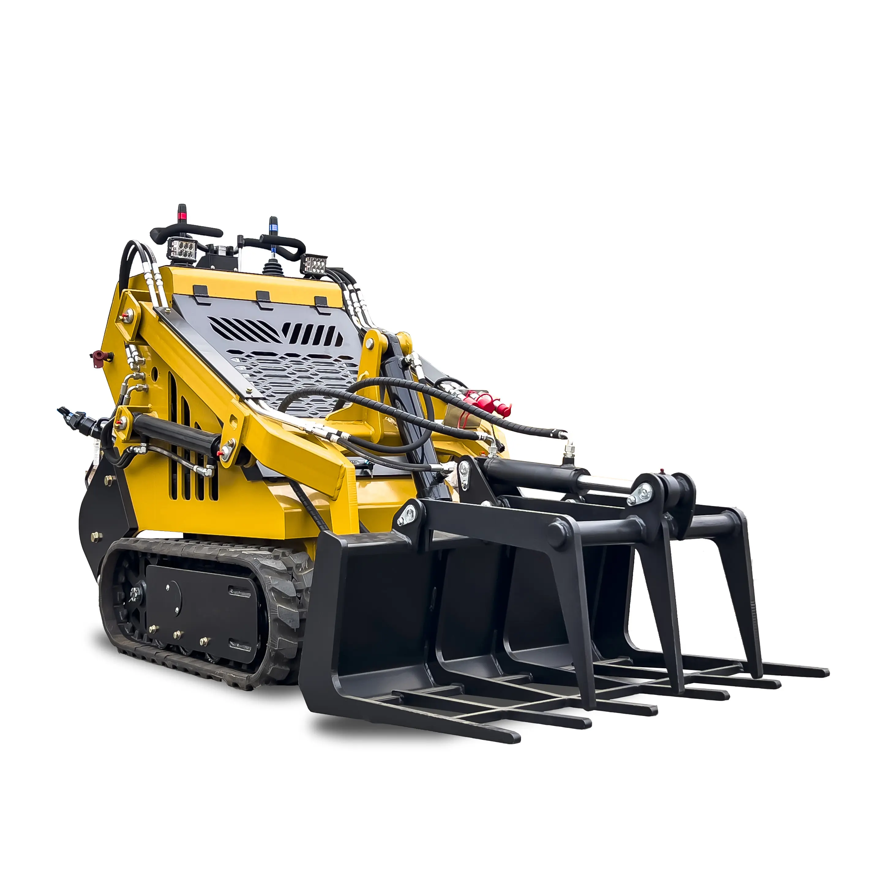 สิ่งที่แนบมาลื่นไถล Mini Skid Steer กับ Mulcher ป่าไม้ป่าไม้ Mulcher