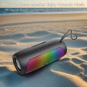 Atacado estilo moda portátil ao ar livre luzes LED coloridas impermeável IPX6 Bts Wireless <span class=keywords><strong>Speaker</strong></span>