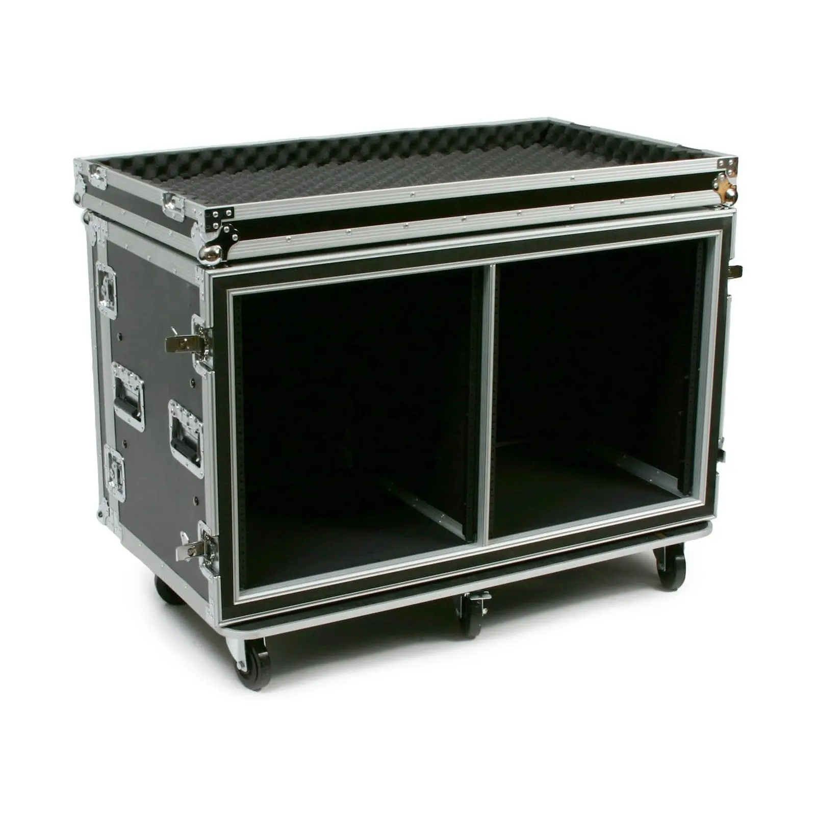 ATA Road Case | Shock-Mount | double rack road case 12-Space Side by Side
