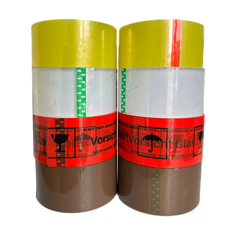 Transparent Adhesive Packing Packaging White Print Yellow Box Sealing Hot Melt Tape With Logo