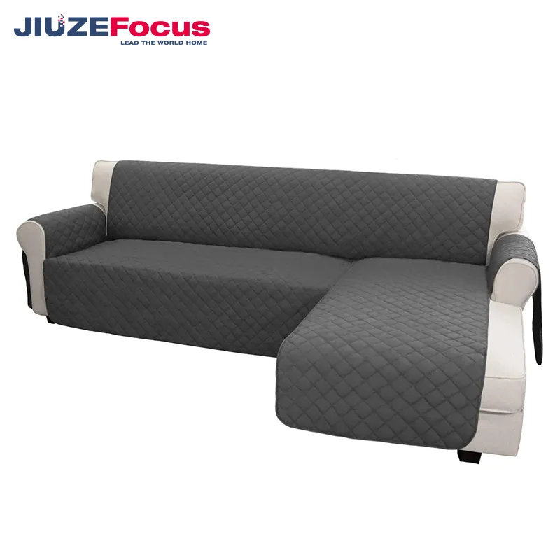 Protetor de sofá antiderrapante, oem de cor sólida, capa de sofá de canto personalizada