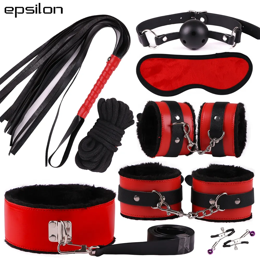 Sexy Spaß Produkte 8 teile/satz Leder Werkzeuge von BDSM Slave Rope Bondage Sexspielzeug für SM Spiel