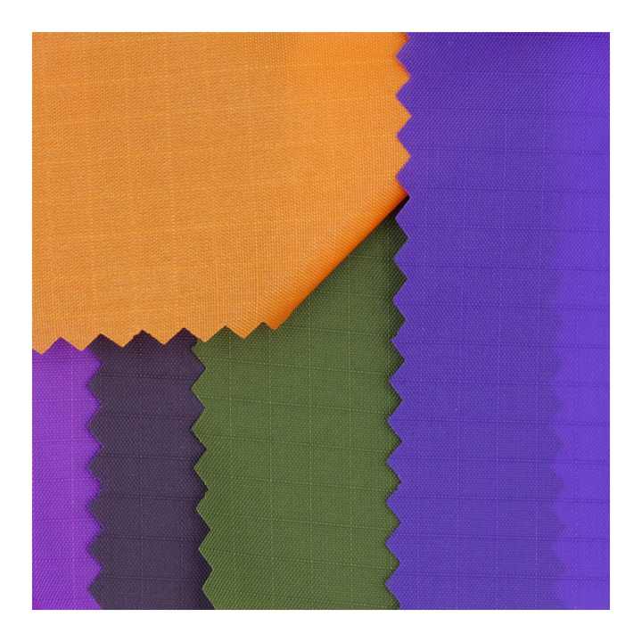 Eco-friendly Water Repellent Waterproof 70d 210t Ripstop Nylon Taffeta Fabric with Pu Coated