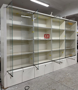 Cao cấp tùy chỉnh đồ trang sức Showcase trắng sơn Tempered Glass Bag tủ trưng bày thâm quyến hiển thị trường hợp các nhà sản xuất - Product Image 3