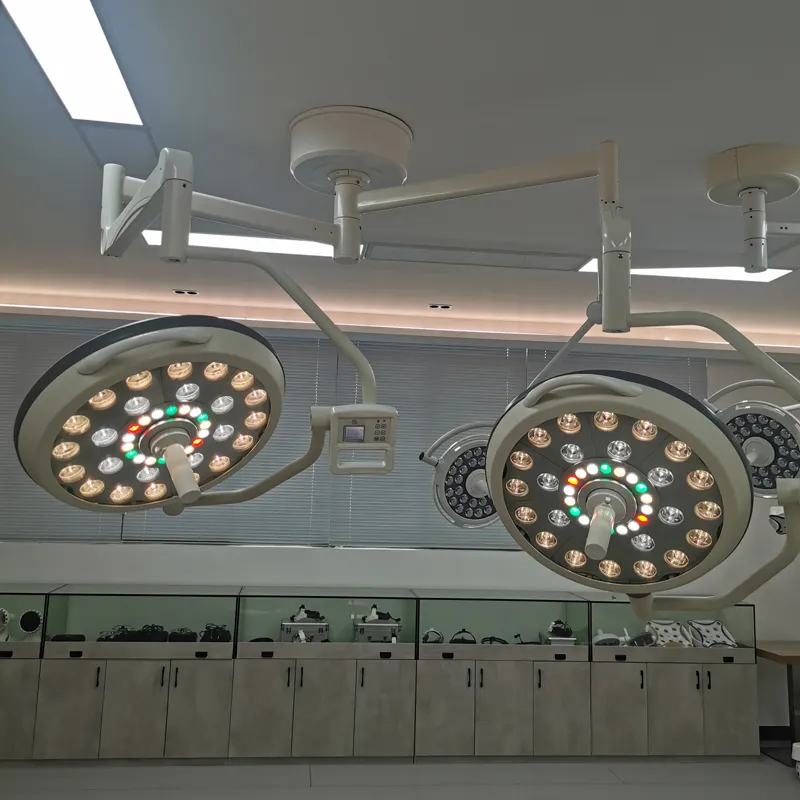 Luz de operación de China, lámpara sin sombras para sala de operaciones, fabricantes de lámpara de cirugía Led de doble techo para Hospital clínico médico