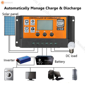 Solar panel Batterie ladegerät 30A 12V/24V Auto LCD Solar laderegler mit 5V Dual USB Ausgang