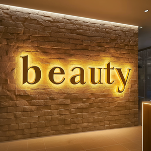 Объемные световые буквы 3D с золотым покрытием для логотипа компании, вывеска для офиса, настенный декор - Product Image 4