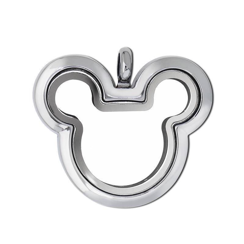 Cadre tête de Mickey de forme ovale - finition chromée brillante