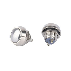 Installieren Sie den Druckknopf schalter mit 1NO-normaler weise geöffnetem Schalter Kombination Messing Nickel Gehäuse material 12mm Knopfsc halter - Product Image 1
