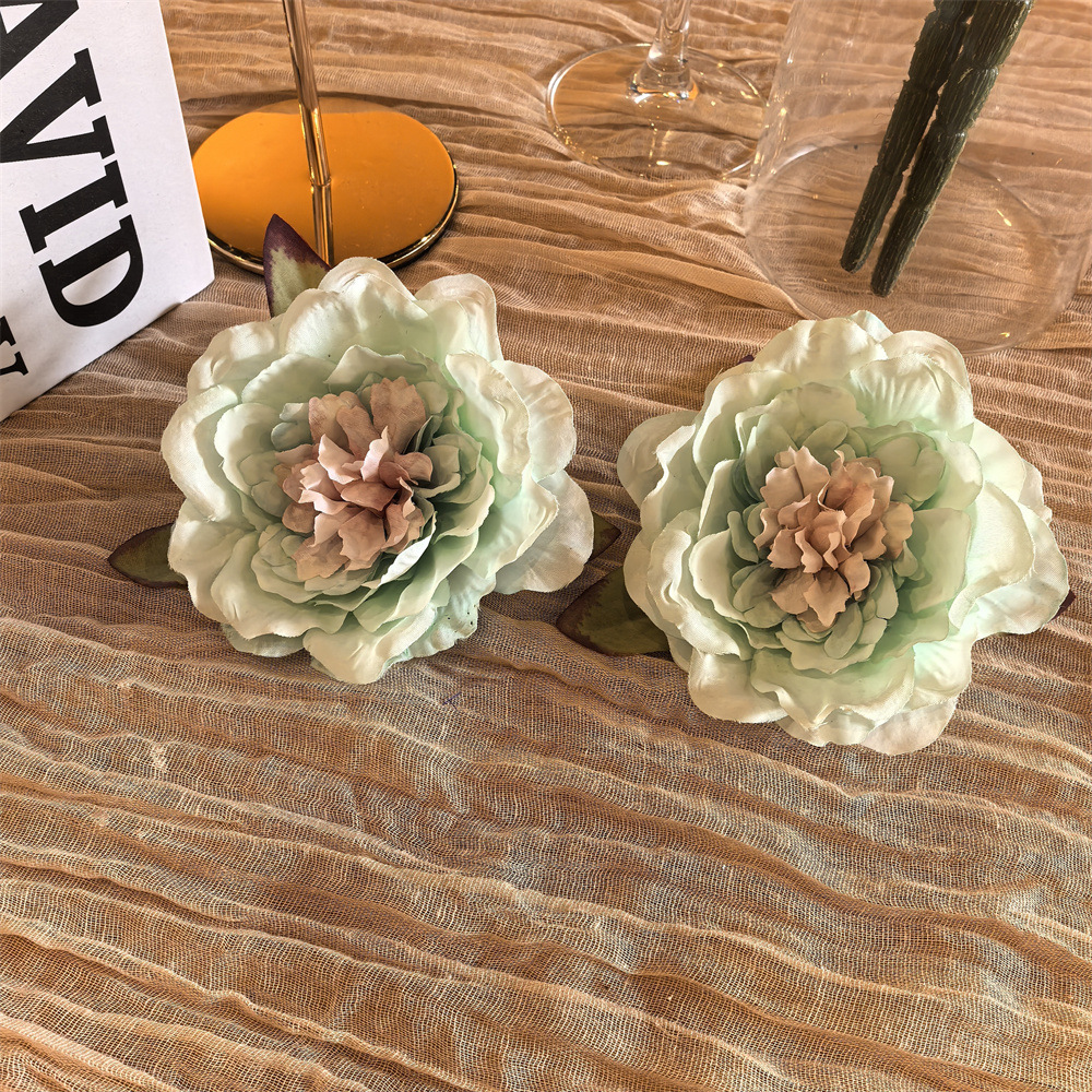 Pair of light green peony shoe clip