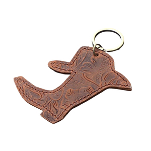 Hand Carved Unisex Keychains Cute Exotic Shape Tooled Leather <strong>Key</strong> Rings Unique Accessory Keychains for Men and Women - Product Image 1
