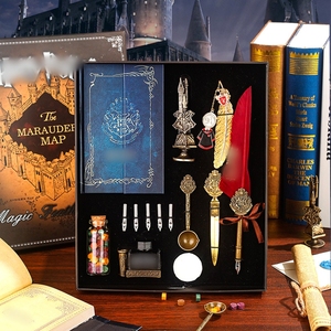 Hot Selling Vintage Ganzenveer Pen Houten Kalligrafie Dip Pen Met Inkt Zegel Was Stempel Voor Studenten Schrijvers Komt Geschenkdoos - Product Image 2